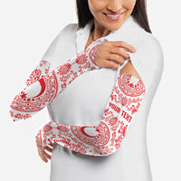 Custom World Football 2026 Turkey Arm Sleeves Crescent Stars Ottoman Baroque Red Version