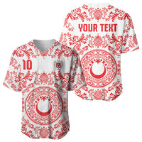 Custom World Football 2026 Turkey Baseball Jersey Crescent Stars Ottoman Baroque Red Version
