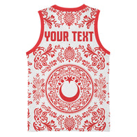 Custom World Football 2026 Turkey Basketball Jersey Crescent Stars Ottoman Baroque Red Version