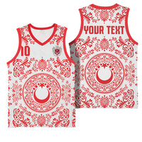 Custom World Football 2026 Turkey Basketball Jersey Crescent Stars Ottoman Baroque Red Version
