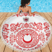 World Football 2026 Turkey Beach Blanket Crescent Stars Ottoman Baroque Red Version