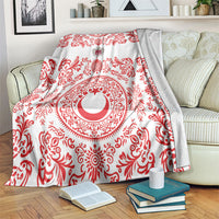 World Football 2026 Turkey Blanket Crescent Stars Ottoman Baroque Red Version