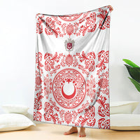 World Football 2026 Turkey Blanket Crescent Stars Ottoman Baroque Red Version