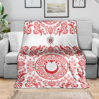 World Football 2026 Turkey Blanket Crescent Stars Ottoman Baroque Red Version