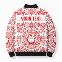 Custom World Football 2026 Turkey Bomber Puffer Jacket Crescent Stars Ottoman Baroque Red Version