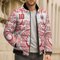 Custom World Football 2026 Turkey Bomber Puffer Jacket Crescent Stars Ottoman Baroque Red Version