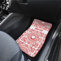 Custom World Football 2026 Turkey Car Mats Crescent Stars Ottoman Baroque Red Version
