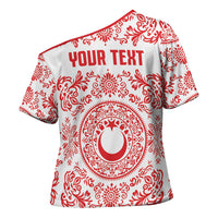 Custom World Football 2026 Turkey Cross Shoulder Shirt Crescent Stars Ottoman Baroque Red Version