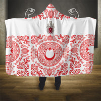 World Football 2026 Turkey Hooded Blanket Crescent Stars Ottoman Baroque Red Version