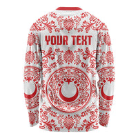 Custom World Football 2026 Turkey Long Sleeve Shirt Crescent Stars Ottoman Baroque Red Version
