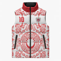 Custom World Football 2026 Turkey Sleeveless Puffer Jacket Crescent Stars Ottoman Baroque Red Version