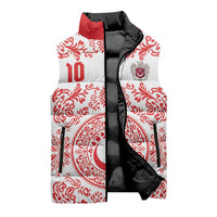 Custom World Football 2026 Turkey Sleeveless Puffer Jacket Crescent Stars Ottoman Baroque Red Version