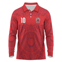 Custom World Football 2026 Turkey Long Sleeve Polo Shirt Crescent Stars Ottoman Baroque Pride