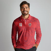Custom World Football 2026 Turkey Long Sleeve Polo Shirt Crescent Stars Ottoman Baroque Pride