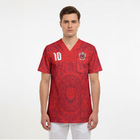 Custom World Football 2026 Turkey Scrub Top Crescent Stars Ottoman Baroque Pride