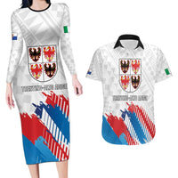 Personalized Italy Trentino-Alto Adige Couples Matching Long Sleeve Bodycon Dress and Hawaiian Shirt Flag Style - Wonder Print Shop