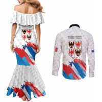 Personalized Italy Trentino-Alto Adige Couples Matching Mermaid Dress and Long Sleeve Button Shirt Flag Style - Wonder Print Shop