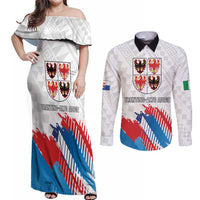 Personalized Italy Trentino-Alto Adige Couples Matching Off Shoulder Maxi Dress and Long Sleeve Button Shirt Flag Style - Wonder Print Shop