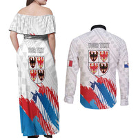 Personalized Italy Trentino-Alto Adige Couples Matching Off Shoulder Maxi Dress and Long Sleeve Button Shirt Flag Style - Wonder Print Shop
