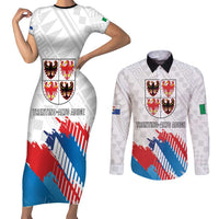 Personalized Italy Trentino-Alto Adige Couples Matching Short Sleeve Bodycon Dress and Long Sleeve Button Shirt Flag Style - Wonder Print Shop