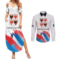 Personalized Italy Trentino-Alto Adige Couples Matching Summer Maxi Dress and Long Sleeve Button Shirt Flag Style - Wonder Print Shop