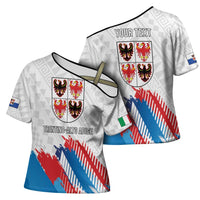 Personalized Italy Trentino-Alto Adige Cross Shoulder Shirt Flag Style - Wonder Print Shop