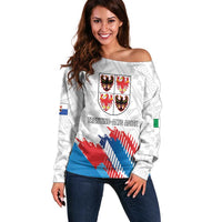 Personalized Italy Trentino-Alto Adige Off Shoulder Sweater Flag Style - Wonder Print Shop
