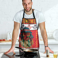 Personalized Romania Christmas Apron Romanian Folk Mask - Wonder Print Shop