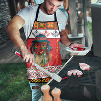 Personalized Romania Christmas Apron Romanian Folk Mask - Wonder Print Shop