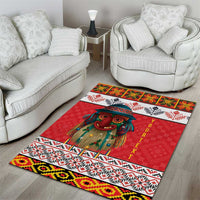 Personalized Romania Christmas Area Rug Romanian Folk Mask - Wonder Print Shop