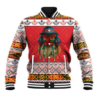 Personalized Romania Christmas Baseball Jacket Romanian Folk Mask - Wonder Print Shop