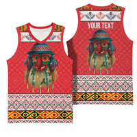 Personalized Romania Christmas Basketball Jersey Romanian Folk Mask - Wonder Print Shop