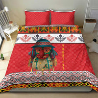 Personalized Romania Christmas Bedding Set Romanian Folk Mask - Wonder Print Shop