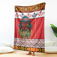 Personalized Romania Christmas Blanket Romanian Folk Mask - Wonder Print Shop