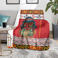 Personalized Romania Christmas Blanket Romanian Folk Mask - Wonder Print Shop