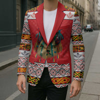 Personalized Romania Christmas Blazer Romanian Folk Mask - Wonder Print Shop