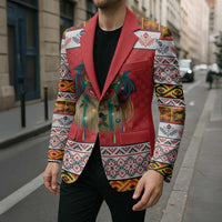 Personalized Romania Christmas Blazer Romanian Folk Mask - Wonder Print Shop