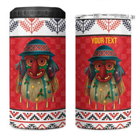 Personalized Romania Christmas 4 in 1 Can Cooler Tumbler Romanian Folk Mask - Wonder Print Shop