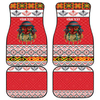 Personalized Romania Christmas Car Mats Romanian Folk Mask - Wonder Print Shop