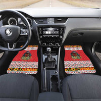 Personalized Romania Christmas Car Mats Romanian Folk Mask - Wonder Print Shop