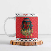 Personalized Romania Christmas Ceramic Mug Romanian Folk Mask - Wonder Print Shop