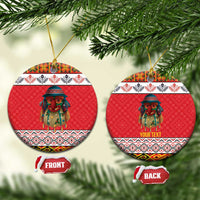 Personalized Romania Christmas Ceramic Ornament Romanian Folk Mask - Wonder Print Shop