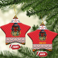 Personalized Romania Christmas Ceramic Ornament Romanian Folk Mask - Wonder Print Shop