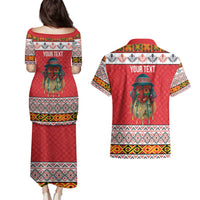 Personalized Romania Christmas Couples Matching Puletasi and Hawaiian Shirt Romanian Folk Mask - Wonder Print Shop