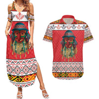 Personalized Romania Christmas Couples Matching Summer Maxi Dress and Hawaiian Shirt Romanian Folk Mask - Wonder Print Shop