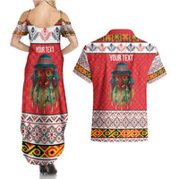 Personalized Romania Christmas Couples Matching Summer Maxi Dress and Hawaiian Shirt Romanian Folk Mask - Wonder Print Shop