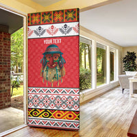 Personalized Romania Christmas Door Cover Romanian Folk Mask - Wonder Print Shop