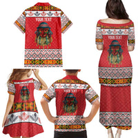 Personalized Romania Christmas Family Matching Puletasi and Hawaiian Shirt Romanian Folk Mask - Wonder Print Shop