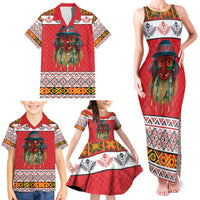 Personalized Romania Christmas Family Matching Tank Maxi Dress and Hawaiian Shirt Romanian Folk Mask - Wonder Print Shop