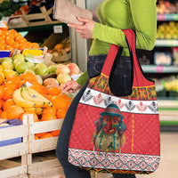 Personalized Romania Christmas Grocery Bag Romanian Folk Mask - Wonder Print Shop